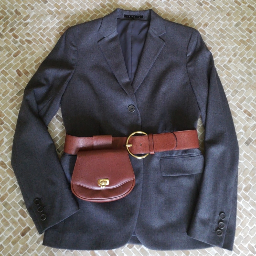 NWOT Theory gray wool Blazer, sz 6
